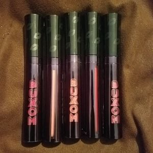 5 buxom VaVa plump shiny liquid lipsticks.